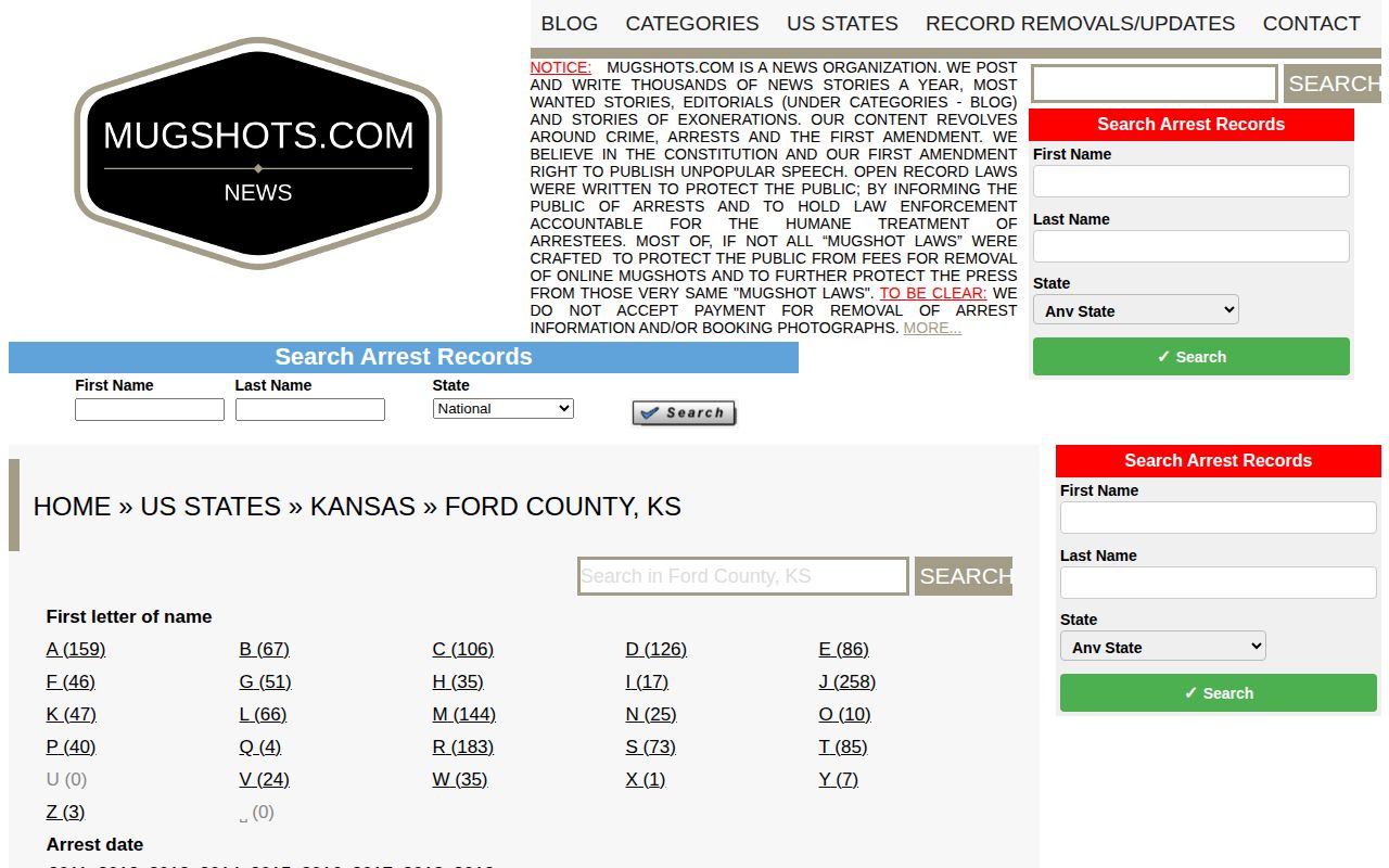 Unofficial historical Ford County mugshot archive interface