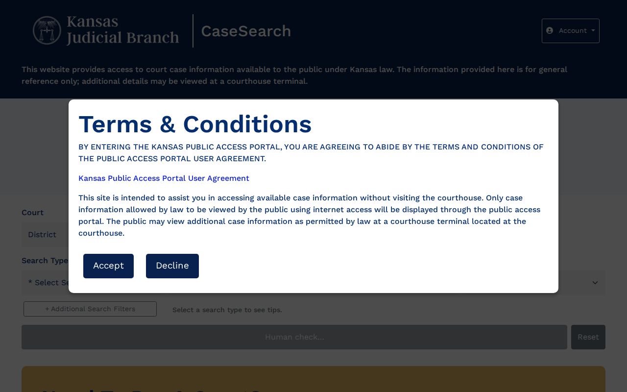 Kansas CaseSearch for Ford County arrest dispositions